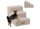 Gradini Per Cani, Per Animali Malati E Anziani, Ausilio Per Arrampicarsi, Rampa - 3 Gradini - 45 X 30 X 30 Cm - Pelle Di Pecora Grigia