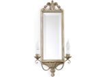 Casa Padrino Lampada Da Parete Barocca Doppia Con Specchio Beige Antico 33 X 13 X H. 65 Cm - Magnifica Lampada Da Parete In Stile Barocco - Luci Barocche - Qualità Lussuosa - Italy