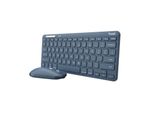 Trust Lyra Tastiera Mouse Incluso Rf Senza Fili + Bluetooth Qwerty Italiano Blu