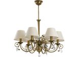 Casa Padrino Lampadario In Cristallo Barocco Ottone Con Patina / Crema Ø 73 Cm
