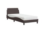 Vidaxl Letto Con Materasso "Dover"" Marrone Scuro 90X190 Cm Tessuto"