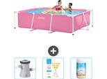 Piscina Intex Con Struttura Rettangolare - 220 X 150 X 60 Cm - Rosa - In Dotazione Pompa Filtro Per Piscina - Strisce Reattive - Cloro