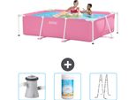 Piscina Intex Con Struttura Rettangolare - 220 X 150 X 60 Cm - Rosa - In Dotazione Pompa Filtro Per Piscina - Cloro - Scaletta