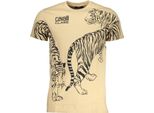 Maglietta Cavalli Class Uomo Beige Con Stampa Tigre : Taglia - 2XL Taglia: 2XL