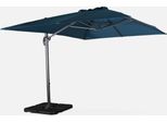 Ombrellone Decentrato Rettangolare 3X4M + Base 50X50Cm, Blu