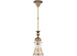 Casa Padrino Lampada A Sospensione Barocca In Ottone Patinato Ø 12 X H. 70 Cm