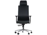 Sedia Girevole Ergonomica Da Ufficio Akcent/F, Base Cromata, Braccioli Regolabili, Seduta Scorrevole (Avanti-Indietro), Nera