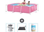 Piscina Intex Con Struttura Rettangolare - 220 X 150 X 60 Cm - Rosa - In Dotazione Pompa Filtro Per Piscina - Tappetino Solare - Cloro