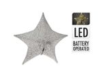 Stella Di Natale 50 Cm 30 Led In Tessuto Argento (1912337)