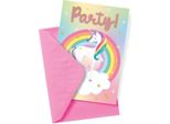 Altre Marche Biglietti D'invito Unicorno 6 Pezzi