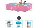 Piscina Intex Con Struttura Rettangolare - 220 X 150 X 60 Cm - Rosa - In Dotazione Pompa Filtro Per Piscina - Galleggiante Per Cloro - Cloro