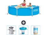Piscina Intex Con Struttura Rotonda - 244 X 51 Cm - Blu - Pompa Filtro Per Piscina Inclusa - Galleggiante Per Cloro - Cloro