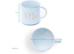 Tazza Da Caffè Intirilife In Bianco Con Bordo Dorato E Le Parole Mrs E Mrs Su Ogni Tazza - Capacità 300 Ml - Tazza Da Tè Regalo Con Manico Matrimonio