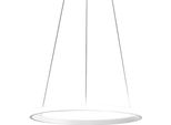 Lampada A Sospensione Iole S1 Led 28W Dimmerabile - Lampadario Con Anello Bianco Satinato Moderno, Luce Calda 3000K, IP20