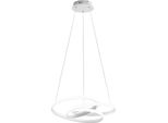 Diva - Lampada A Sospensione Led 47W Dimmerabile - Design Moderno In Alluminio Bianco Satinato, Luce Calda 3000K, Anelli Intrecciati D.65Cm