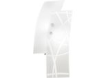 Frida - Applique Da Parete 2 Luci E14 In Vetro Satinato Bianco - Montatura Cromata, Design Elegante, IP20, Max 2X42W, Lampadine Escluse, Larg 46Cm
