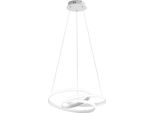 Diva - Lampada A Sospensione Led 39W Dimmerabile - Design Moderno In Alluminio Bianco Satinato, Luce Calda 3000K, Anelli Intrecciati D.50Cm