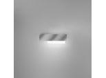 Doha - Applique Led Da Parete Moderna 15W - Alluminio Bianco E Acciaio, Luce Calda 3000K, 1270Lm, Diffusore Bisatinato, IP20, L.40X13,5Cm