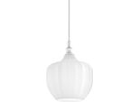 Cleofe - Lampada A Sospensione In Vetro Bianco Trasparente E Bianco - Attacco 1XE27, Stile Vintage, IP20, 1XE27 Max 1X60W, D.24Cm, Lampadine Escluse