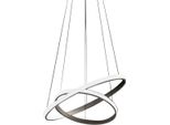 Lampadario Led Iole S2 40W Dimmerabile - Sospensione Moderna Titanio A Doppio Anello, Luce Calda 3000K, 2000Lm, Design Elegante