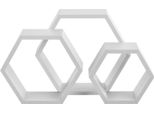In And Outdoormatch Design Mensola A Muro Adriana - Set Di 3 Pezzi - Bianco - Design Moderno - Mdf