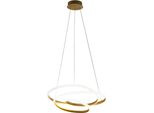 Diva - Lampada A Sospensione Led 39W Dimmerabile - Design Moderno In Alluminio Titanio, Luce Calda 3000K, Anelli Intrecciati D.50Cm
