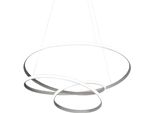 Diva - Lampada A Sospensione Led 47W Dimmerabile - Design Moderno In Alluminio Titanio, Luce Calda 3000K, Anelli Intrecciati D.65Cm