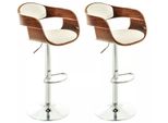 In And Outdoormatch Sgabello Da Bar Marquise - Marrone - Cromo - Design Moderno - Set Di 2 - Schienale - Poggiapiedi - Per Cucina E Bar - Seduta Imbottita - Ecopelle