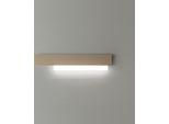 Doha - Applique Led Da Parete Moderna 25W - Alluminio Bianco E Tortora, Luce Calda 3000K, 2110Lm, Design Lineare, IP20, Per Interni, L.70X15Cm