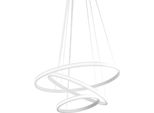 Lampadario Led Iole S3 60W Dimmerabile - Sospensione Moderna A 3 Anelli In Alluminio Bianco, Luce Calda 3000K, 3000Lm, Design Elegante