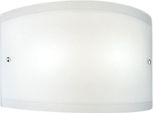 Applique Lecce In Vetro Satinato Bianco 27X12Cm, 1 Luce E27 Max 42W, IP20, Lampada Da Muro E Montatura Metallo Con Dettagli Cromo, Lampadina Esclusa