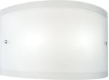 Applique Lecce In Vetro Satinato Bianco 35X12Cm, 1 Luce E27 Max 42W, IP20, Lampada Da Muro E Montatura Metallo Con Dettagli Cromo, Lampadina Esclusa