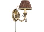 Casa Padrino Lampada Da Parete In Cristallo Barocco Ottone Con Patina / Marrone H. 25 Cm