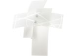 Frida - Applique Da Parete 2 Luci E14 In Vetro Bianco Satinato - Struttura Cromata, Design Moderno A Incrocio, IP20, Max 2X42W, No Lampadine