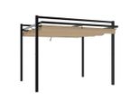Vidaxl Padiglione Da Giardino Con Tetto Estensibile Taupe 3X3 M Alluminio