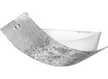 Camilla - Lampada Da Soffitto Argento 3XE14 Max 3X28W IP20 - Applique Da Parete Moderna Con Diffusore In Vetro Argento E Montatura Bianca 43X30Cm