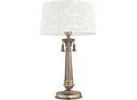Casa Padrino Lampada Da Tavolo Barocca Ottone Con Patina / Bianco Ø 32 X H. 53 Cm