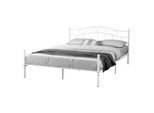 In And Outdoormatch Letto In Metallo Cindy - Telaio Incluso - 180 X 200 - Bianco - Design Moderno