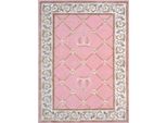 PompööS By Casa Padrino Luxury Baroque Carpet Crown By Harald GlööCkler Rosa / Bianco / Marrone - Varie Misure