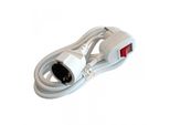 Cavo Di Prolunga Heitech Interruttore Schuko Bianco 3 M