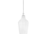 Cleofe - Lampada A Sospensione In Vetro Bianco Trasparente E Bianco - Attacco 1XE27, Stile Vintage, IP20, 1XE27 Max 1X60W, D.18Cm, Lampadine Escluse