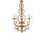 Casa Padrino Lampada Da Parete Doppia Barocca Beige Antico / Argento H. 81 Cm - Italy
