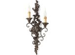 Casa Padrino Lampada Da Parete Doppia Barocca Grigio Antico H. 60 Cm - Italy