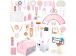 Umu® Set Veterinario In Legno Per Bambini 37 Pezzi - Giocattolo Per Piccoli Veterinari Di 2, 3, 4, 5 Anni - Rosa
