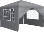 Yuenfong Tenda Pieghevole Gazebo Protezione Uv - Gazebo Da Giardino Tenda Per Feste Tenda Da Giardino Impermeabile - (3X3M, 4 Pannelli Laterali, Grigio)