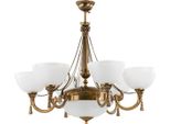 Casa Padrino Lampadario In Cristallo Barocco Ottone Con Patina / Bianco Ø 85 Cm