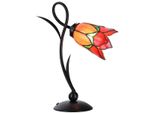 Casa Padrino Lampada Da Tavolo Tiffany Art Deco Nero / Arancio / Rosso / Verde H. 40 Cm - Tiffany Leuchten