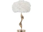 Casa Padrino Lampada Da Tavolo Oro / Bianco Ø 40 X H. 63 Cm