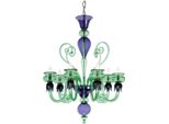 Casa Padrino Lampadario Barocco In Cristallo Verde/Viola Ø 75 X H. 85 Cm - Italy