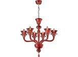 Casa Padrino Lampadario In Cristallo Barocco Rosso Ø 70 X H. 71 Cm - Italy